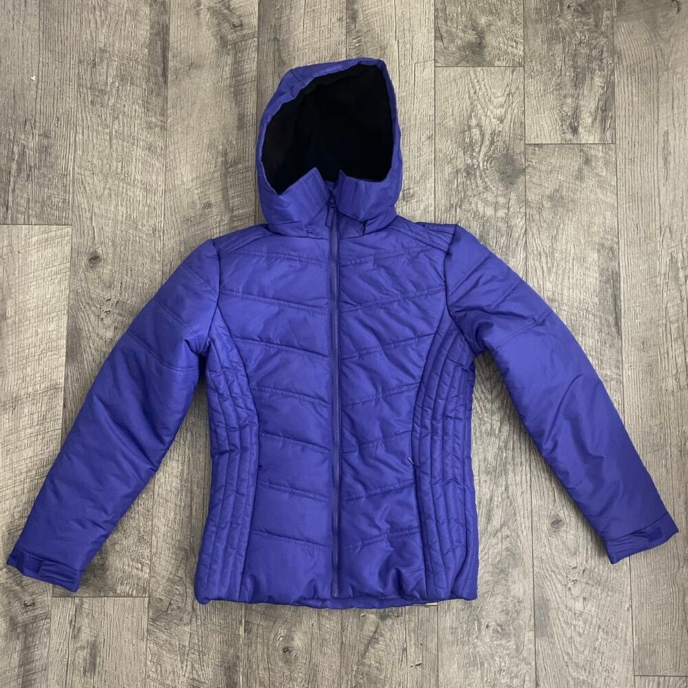Mint Girl Purple Hooded Puffer Jacket Quilted Winter Warm
